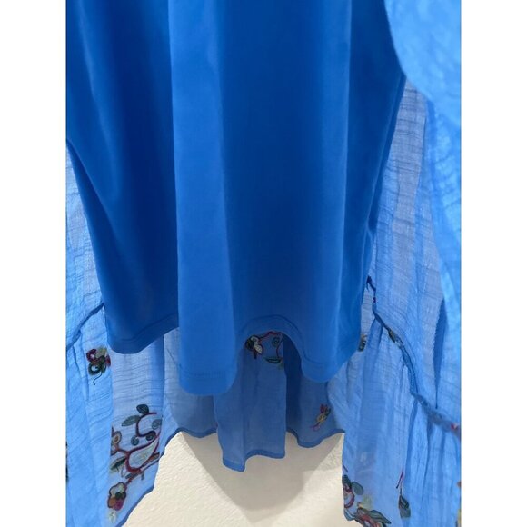 Figueroa & Flower Dress Womens Blue Midi Flowers Embroidered size S - Picture 6 of 8